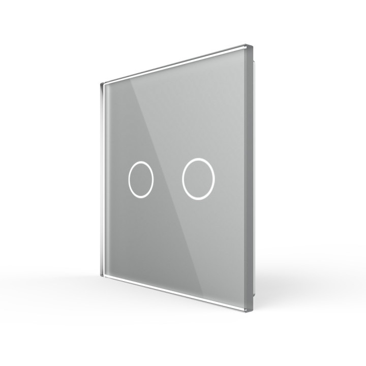 Plaque de finition en verre - 2 boutons