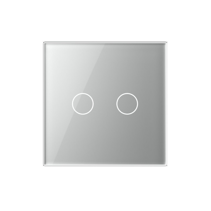 Plaque de finition en verre - 2 boutons