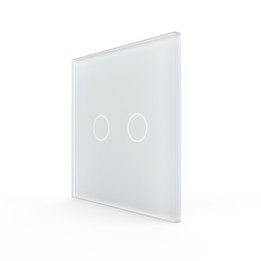 Plaque de finition en verre - 2 boutons