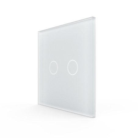 Plaque de finition en verre - 2 boutons