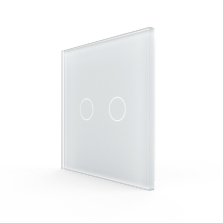 Plaque de finition en verre - 2 boutons