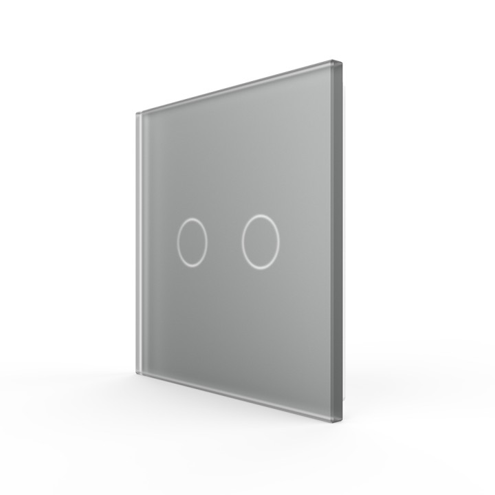 Plaque de finition en verre - 2 boutons