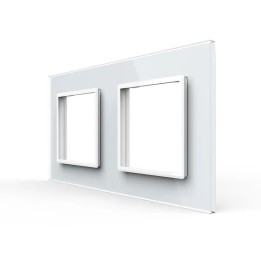 Double plaque de finition en verre - 2 postes