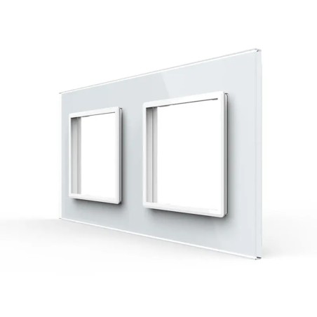Double plaque de finition en verre - 2 postes