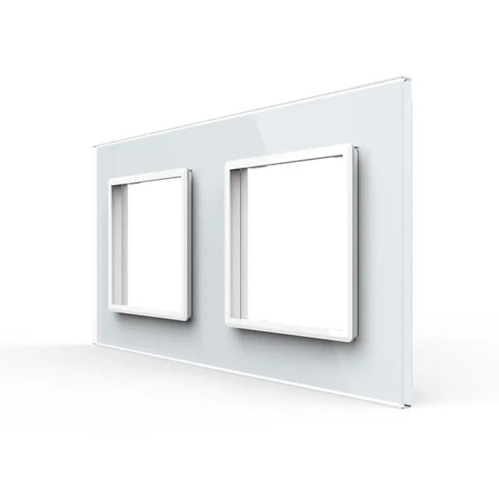 Double plaque de finition en verre - 2 postes