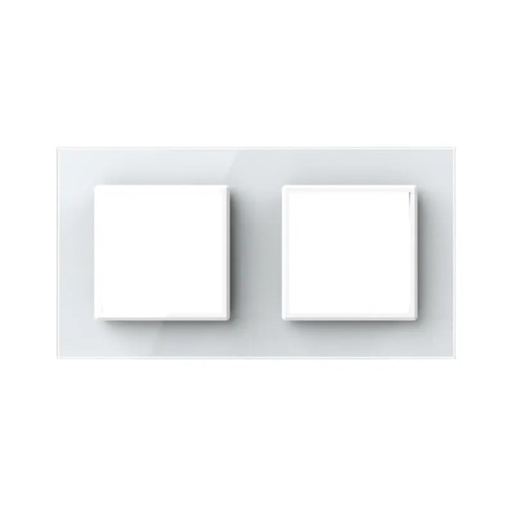 Double plaque de finition en verre - 2 postes