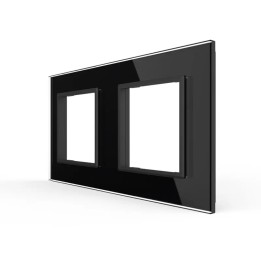Double glass faceplate - 2 gangs
