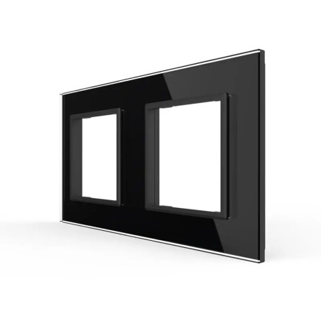 Double glass faceplate - 2 gangs