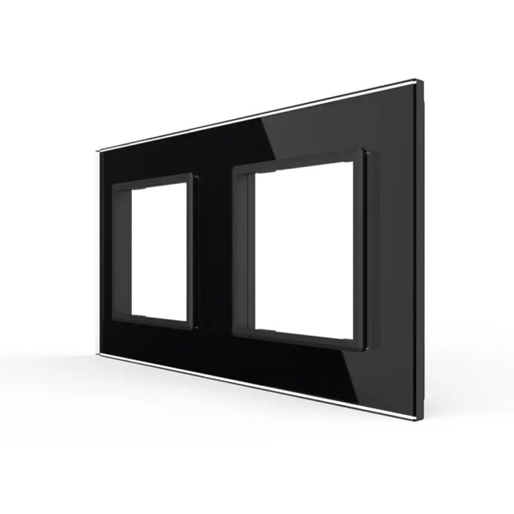 Double glass faceplate - 2 gangs