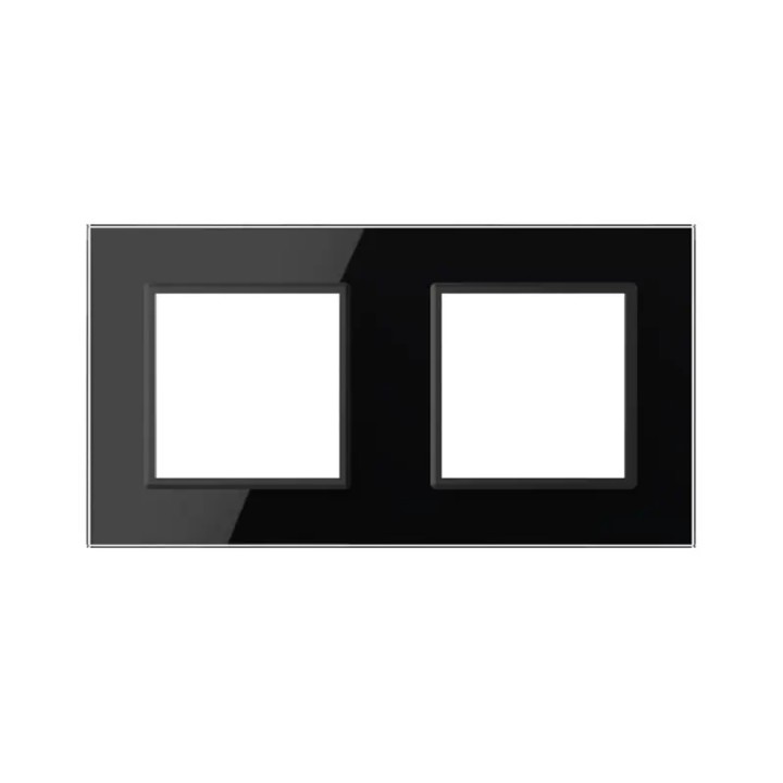 Double plaque de finition en verre - 2 postes