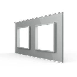 Double glass faceplate - 2 gangs