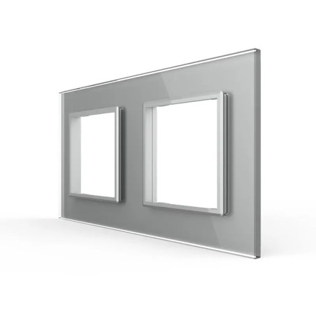 Double plaque de finition en verre - 2 postes
