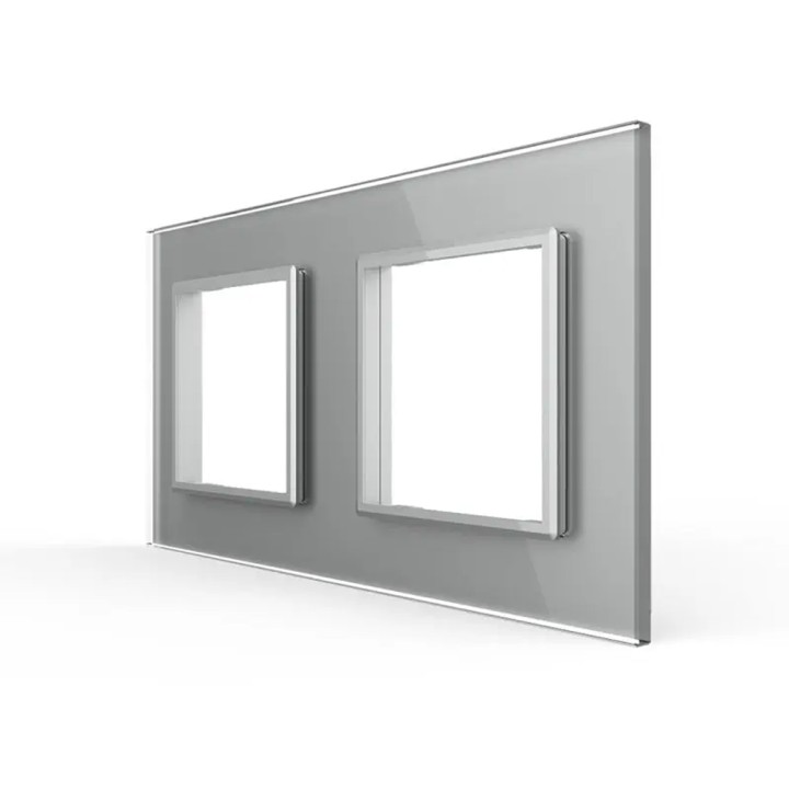 Double glass faceplate - 2 gangs