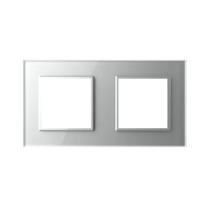 Double glass faceplate - 2 gangs