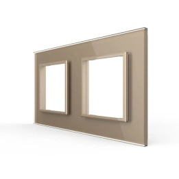 Double glass faceplate - 2 gangs
