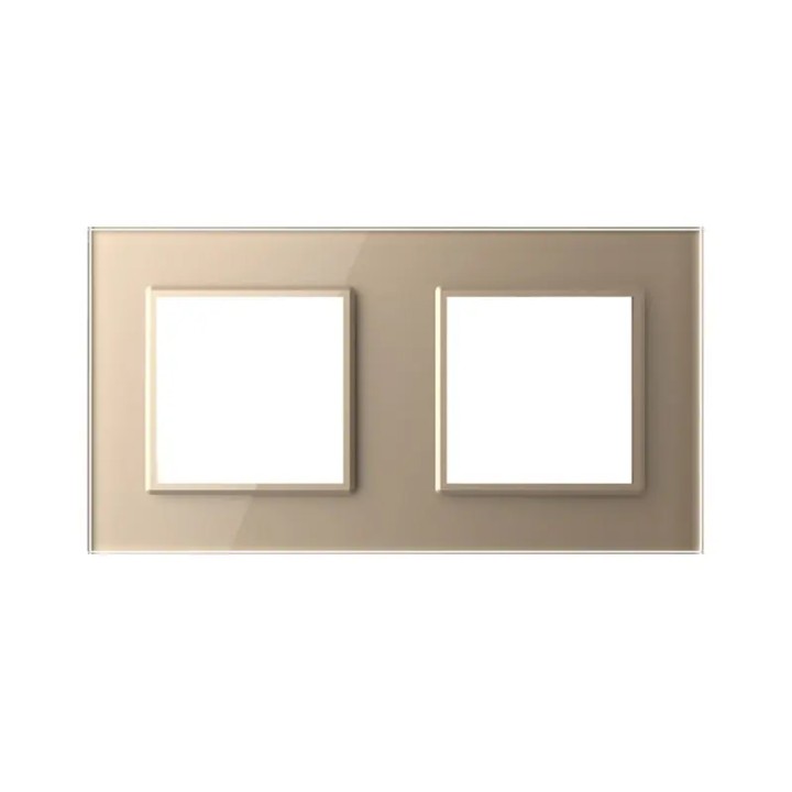Double plaque de finition en verre - 2 postes