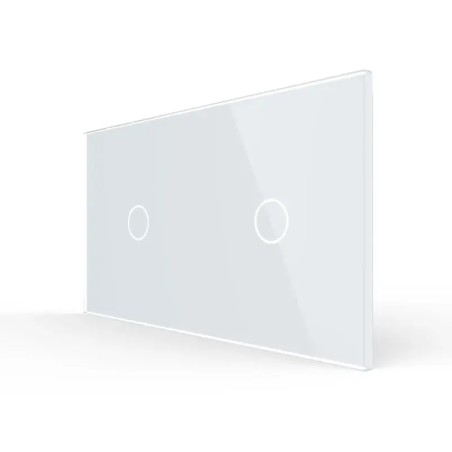 Double glass faceplate - 1+1 buttons