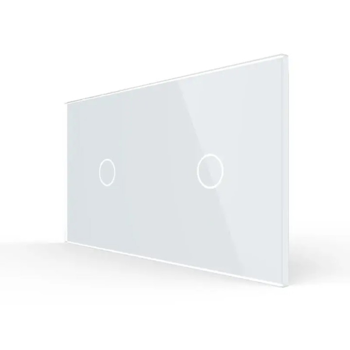 Double plaque de finition en verre - 1+1 boutons