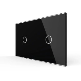 Double plaque de finition en verre - 1+1 boutons