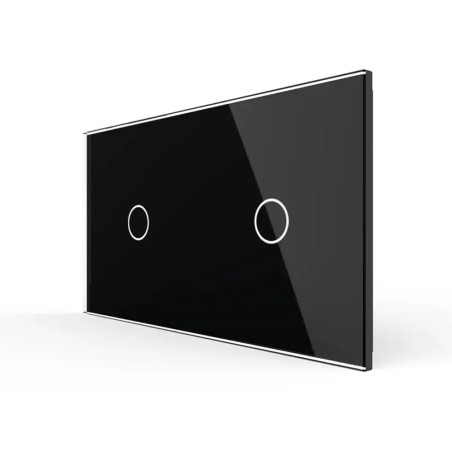 Double glass faceplate - 1+1 buttons
