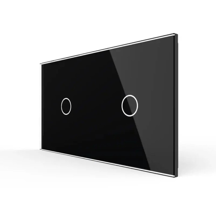 Double plaque de finition en verre - 1+1 boutons