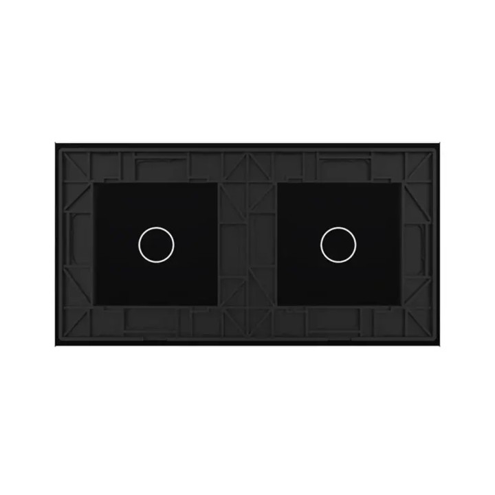 Double plaque de finition en verre - 1+1 boutons