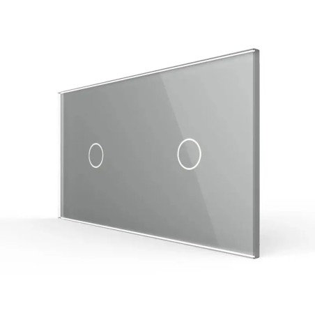 Double plaque de finition en verre - 1+1 boutons