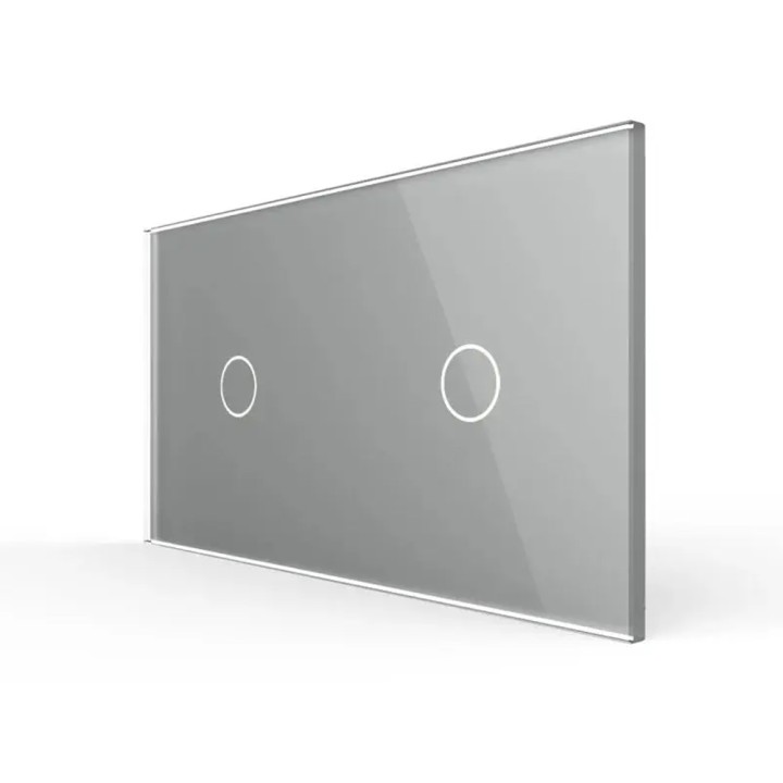 Double glass faceplate - 1+1 buttons