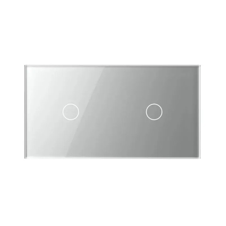 Double glass faceplate - 1+1 buttons