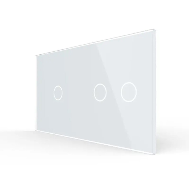 Double plaque de finition en verre - 1+2 boutons