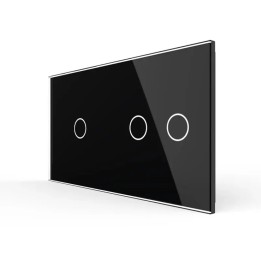 Double glass faceplate - 1+2 buttons