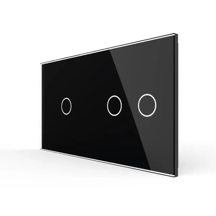 Double plaque de finition en verre - 1+2 boutons