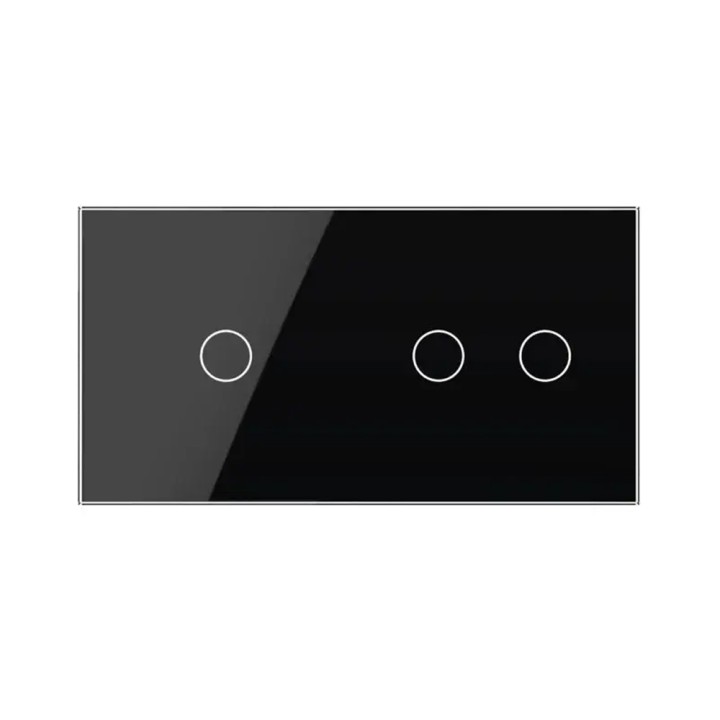 Double glass faceplate - 1+2 buttons