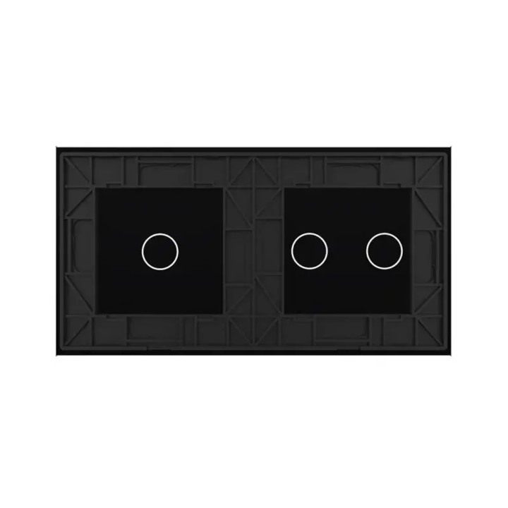 Double plaque de finition en verre - 1+2 boutons