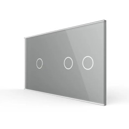 Double glass faceplate - 1+2 buttons