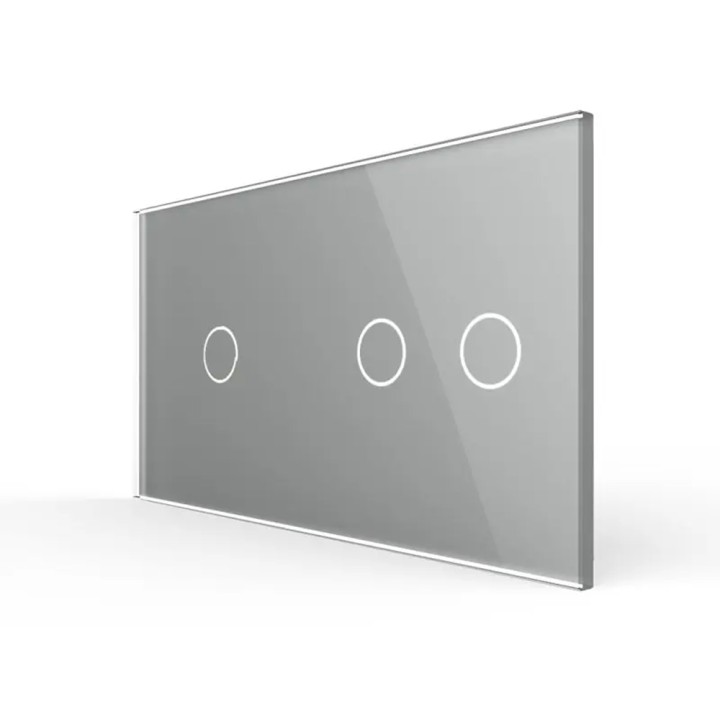 Double plaque de finition en verre - 1+2 boutons