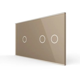Double plaque de finition en verre - 1+2 boutons