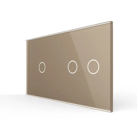 Double glass faceplate - 1+2 buttons