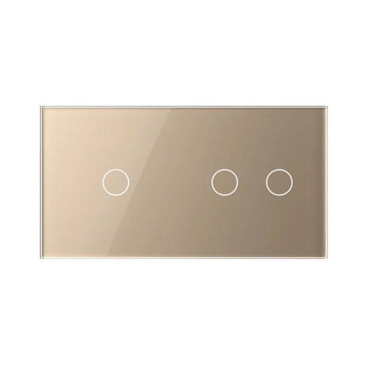 Double plaque de finition en verre - 1+2 boutons