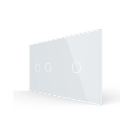 Double plaque de finition en verre - 2+1 boutons