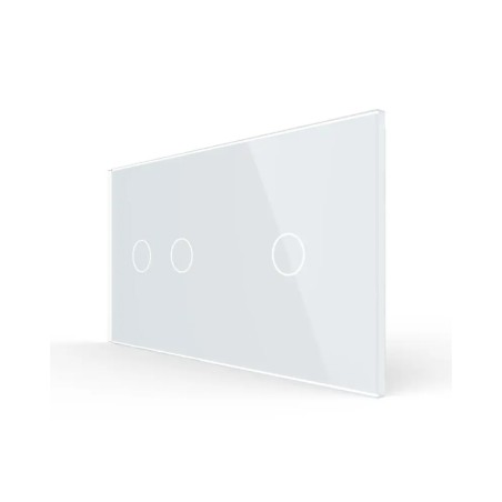 Double plaque de finition en verre - 2+1 boutons