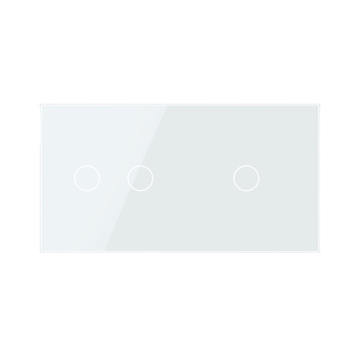 Double glass faceplate - 2+1 buttons