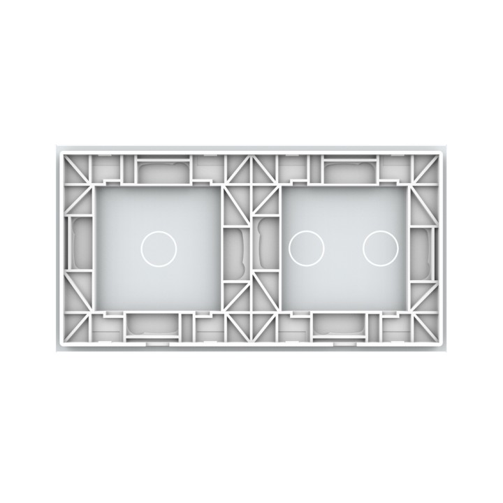 Double plaque de finition en verre - 2+1 boutons