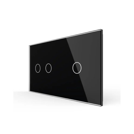 Double plaque de finition en verre - 2+1 boutons