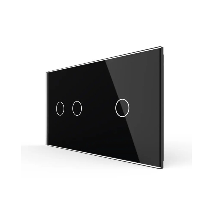 Double plaque de finition en verre - 2+1 boutons