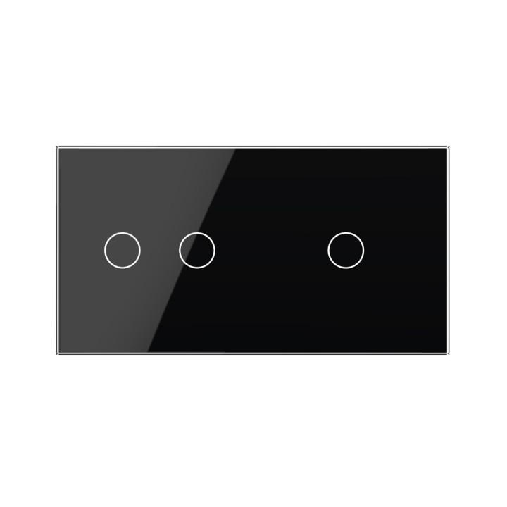 Double plaque de finition en verre - 2+1 boutons