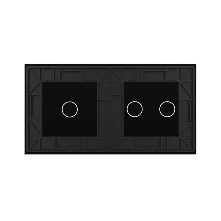 Double plaque de finition en verre - 2+1 boutons