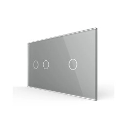 Double plaque de finition en verre - 2+1 boutons