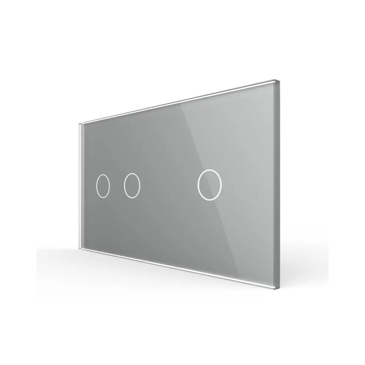 Double plaque de finition en verre - 2+1 boutons