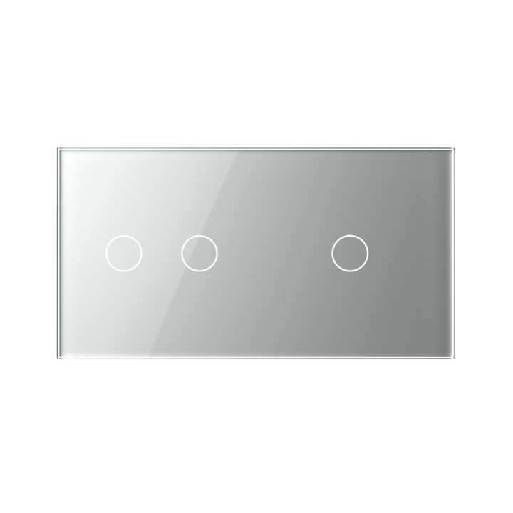 Double plaque de finition en verre - 2+1 boutons